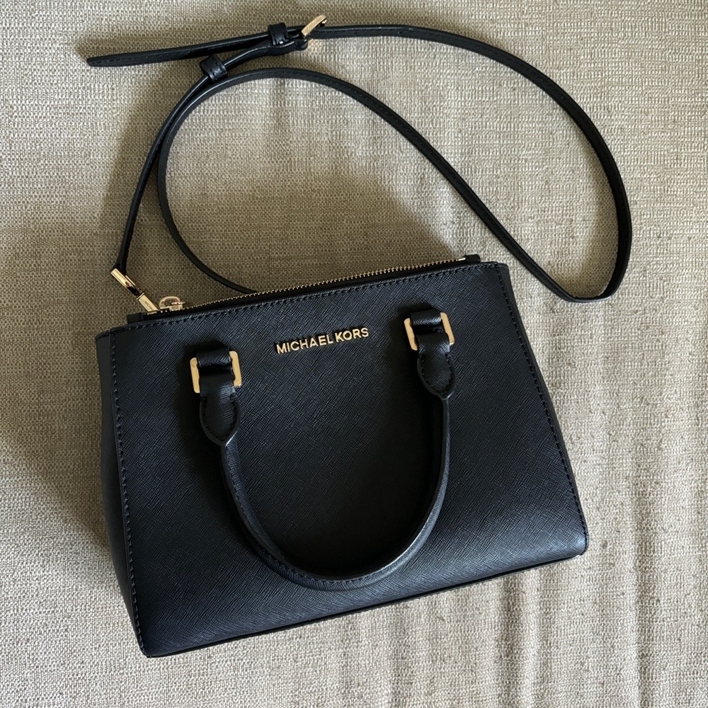 Michael Kors Purse Crossbody Black Leather